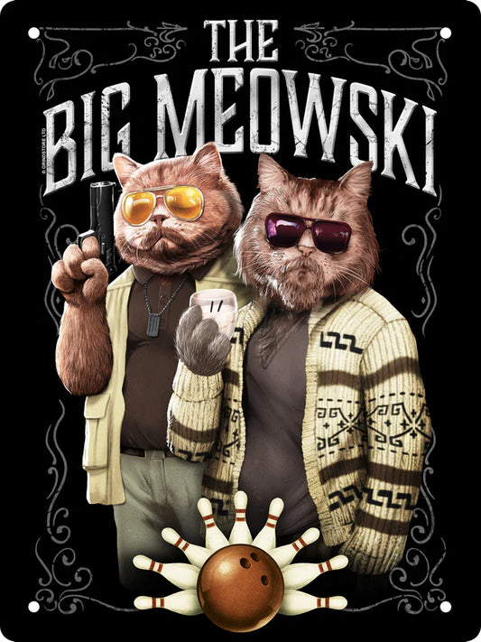 The Big Meowski Tin Sign