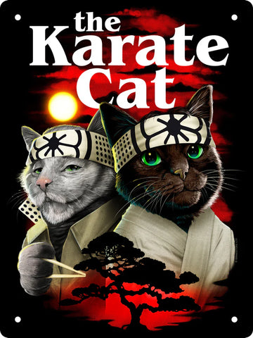 The Karate Cat Tin Sign